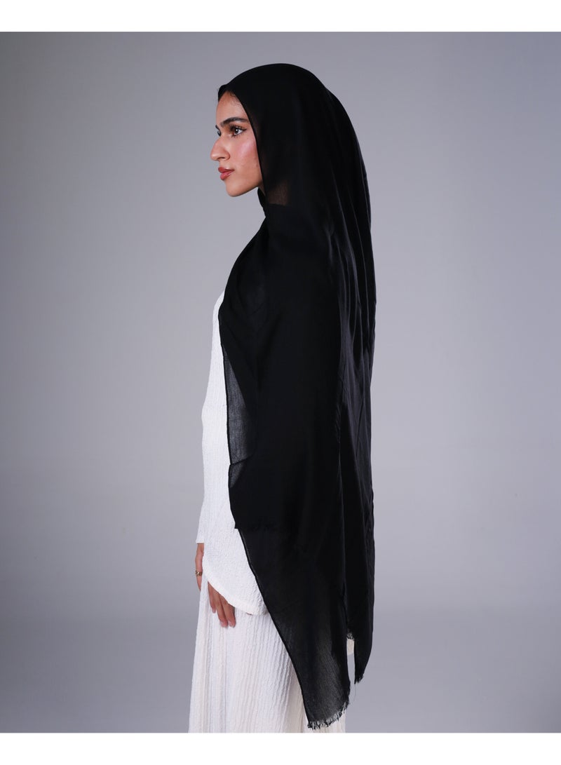 Lavezzi Cotton Sponge Modal Hijab for Women – Soft Breathable Head Scarf – Elegant Modest Fashion Head Wrap (Black) - Image 2